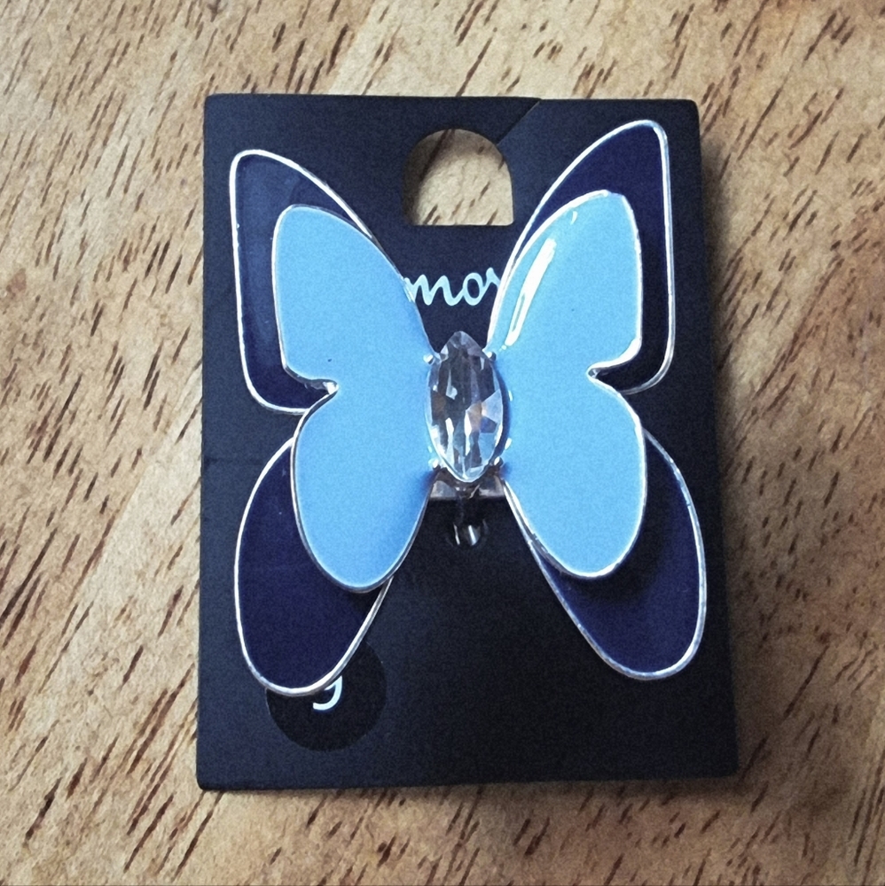 🌟FREE ADD-ON🌟 Lily Morgan Blue Butterfly Silver Tone Ring Size 9